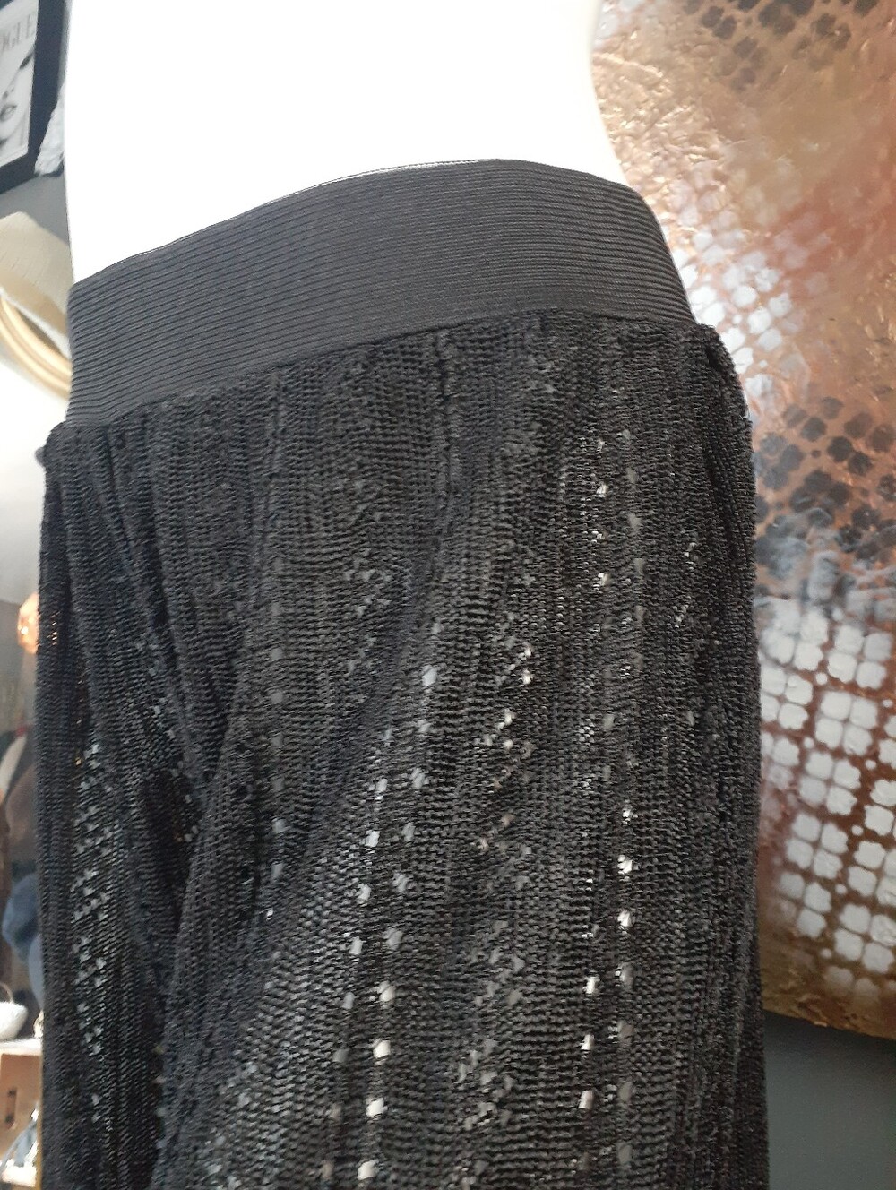 Zara Nwt Black Knit Lace Effect Baloon Cropped Pants - Picture 6 of 16